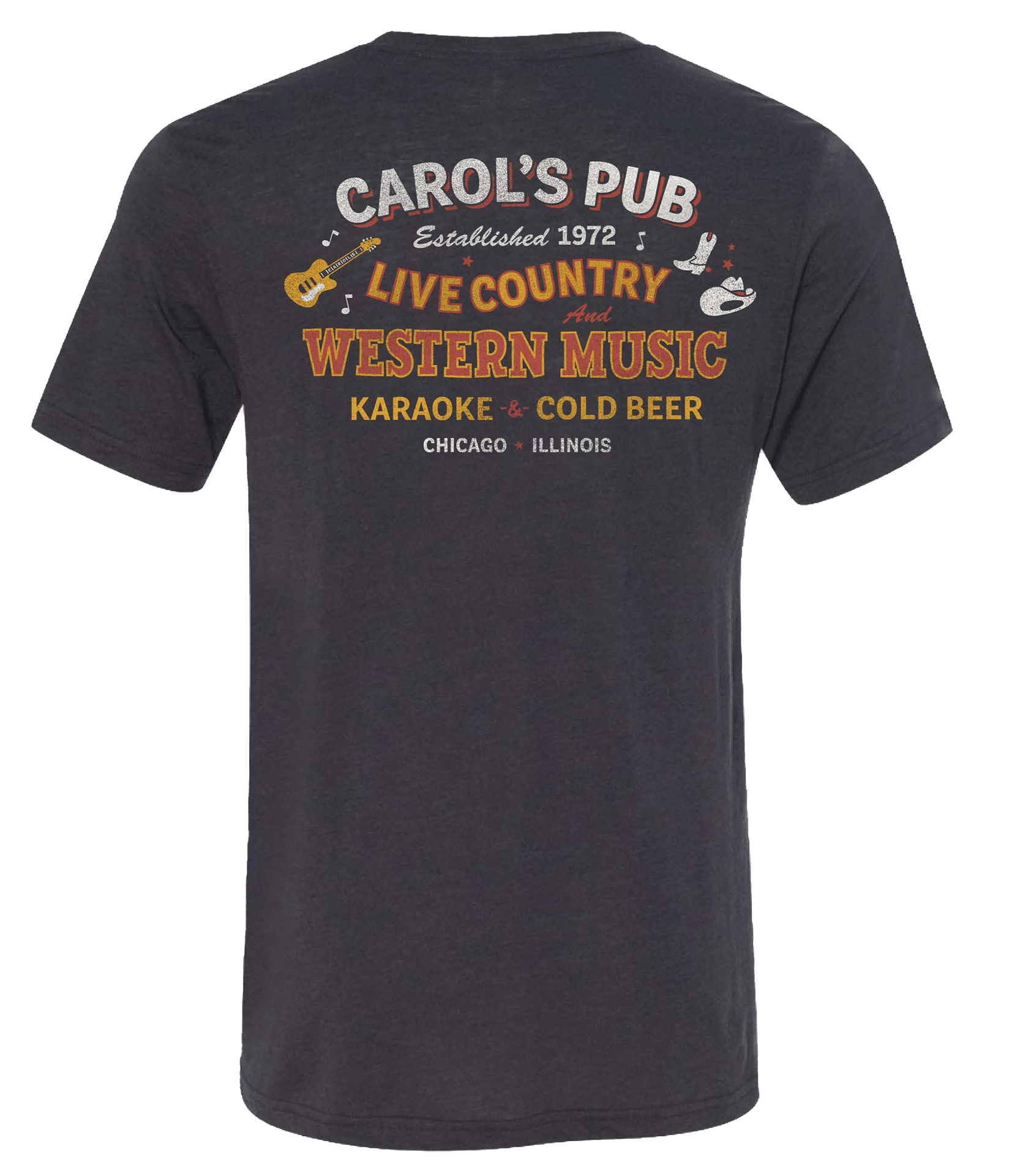 Back of shirt with arrow design from Carol's Pub